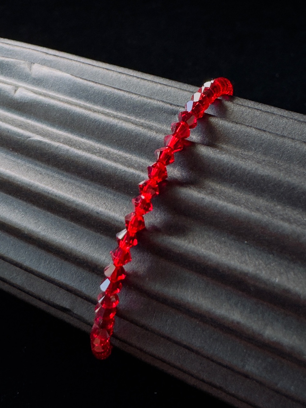 Red Crystal Beaded Stretch Bracelet - Women Jewelry